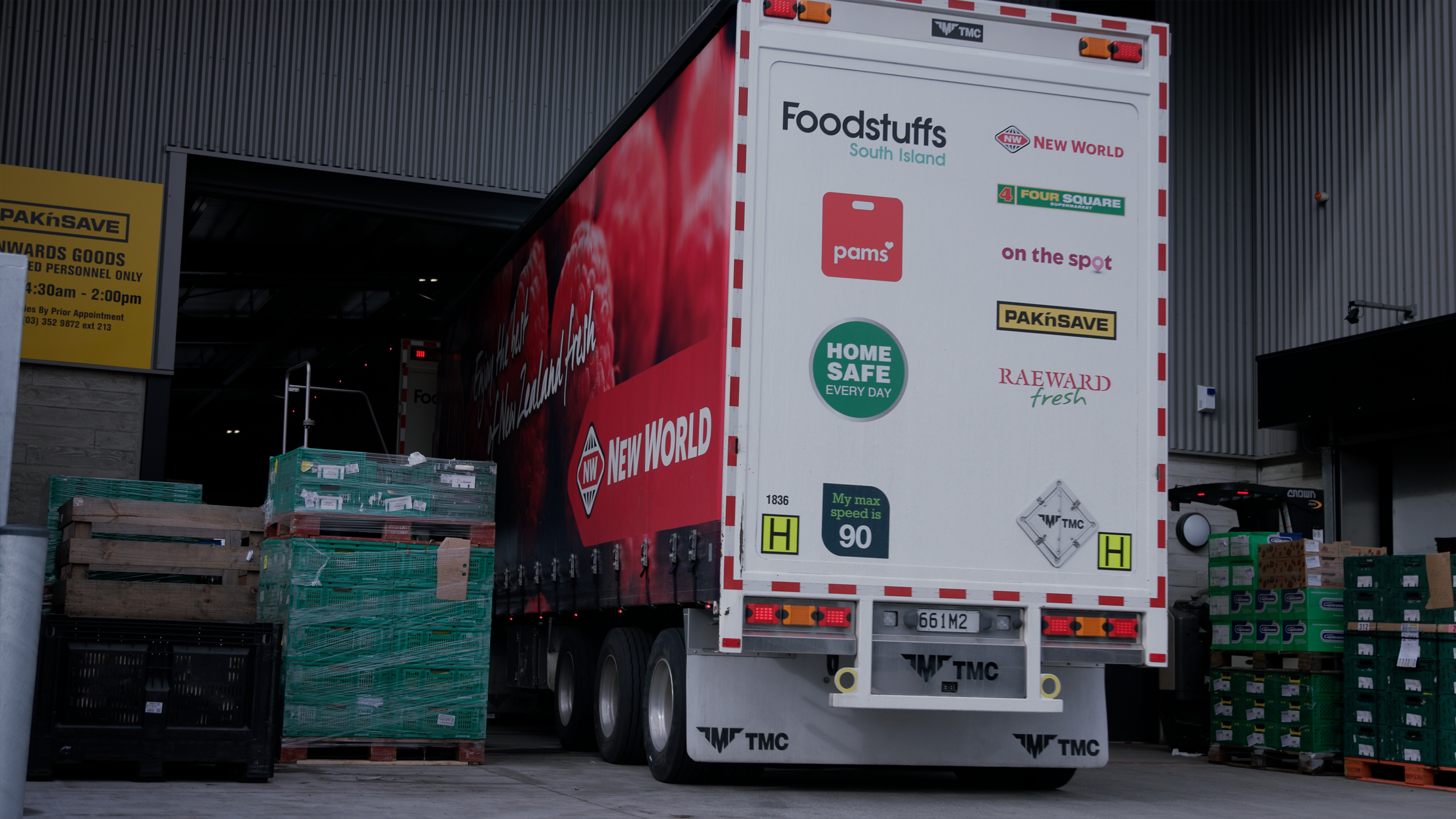 Truck entering Pak n' Save